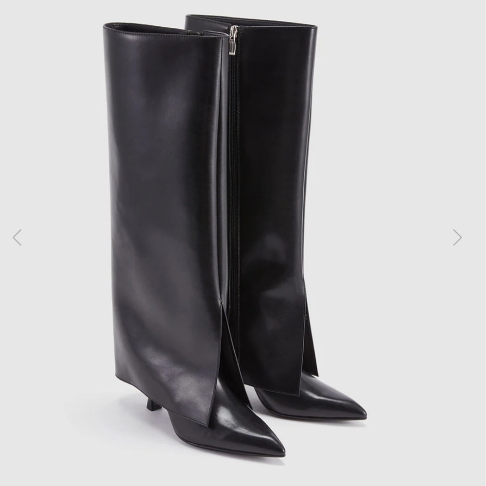 Sleek Black Heeled Boots for Women